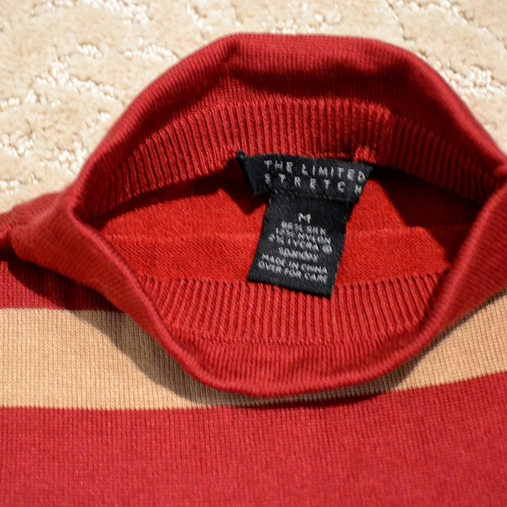 The Limited Silk Stripe Turtleneck - Picture 6 of 7